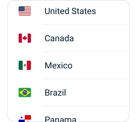 LadderVPN connect step 2, choose VPN server location